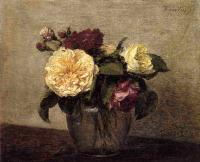 Fantin-Latour, Henri - Yellow and Red Roses